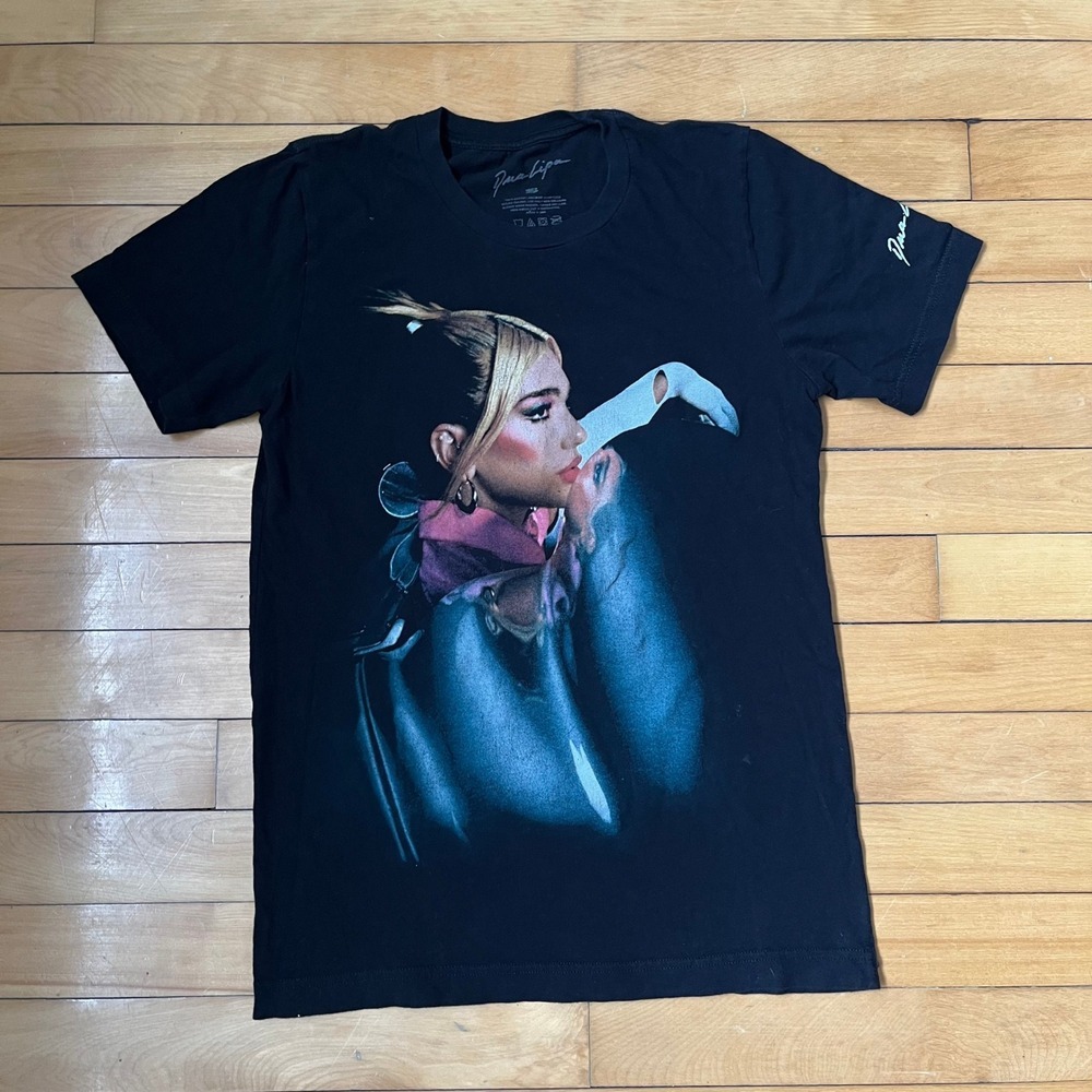 Dua Lipa Future Nostalgia 2022 North American Tour T-Shirt Black Small Signature